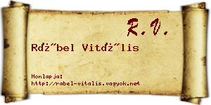 Rábel Vitális névjegykártya